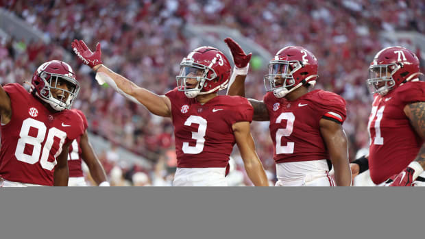 Jermaine Burton scores his first Alabama touchdown
